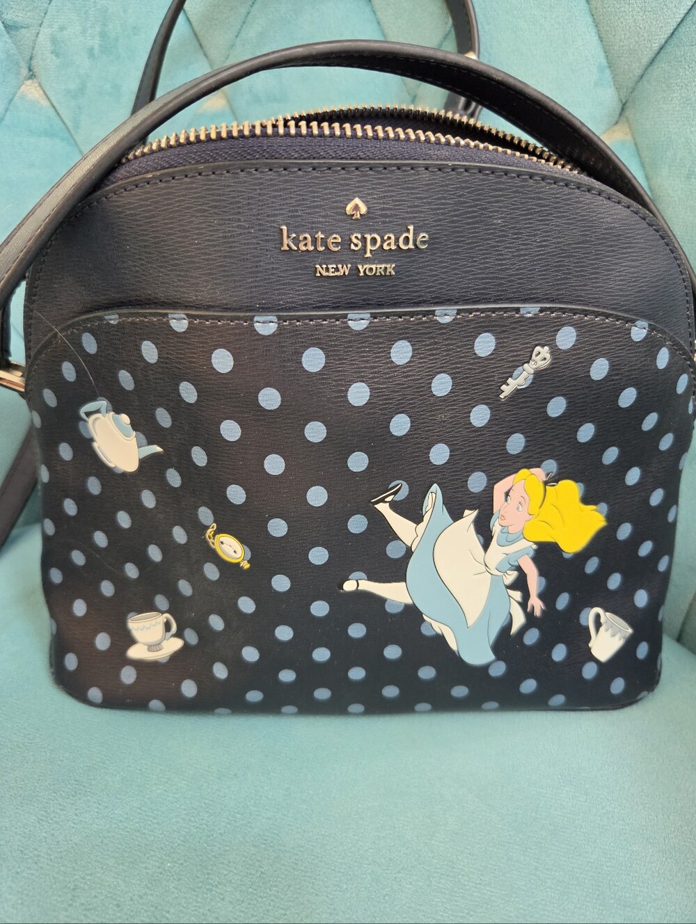 kate spade navy Alice in Wonderland Polka Dot Dome Crossbody - Picture 2 of 7